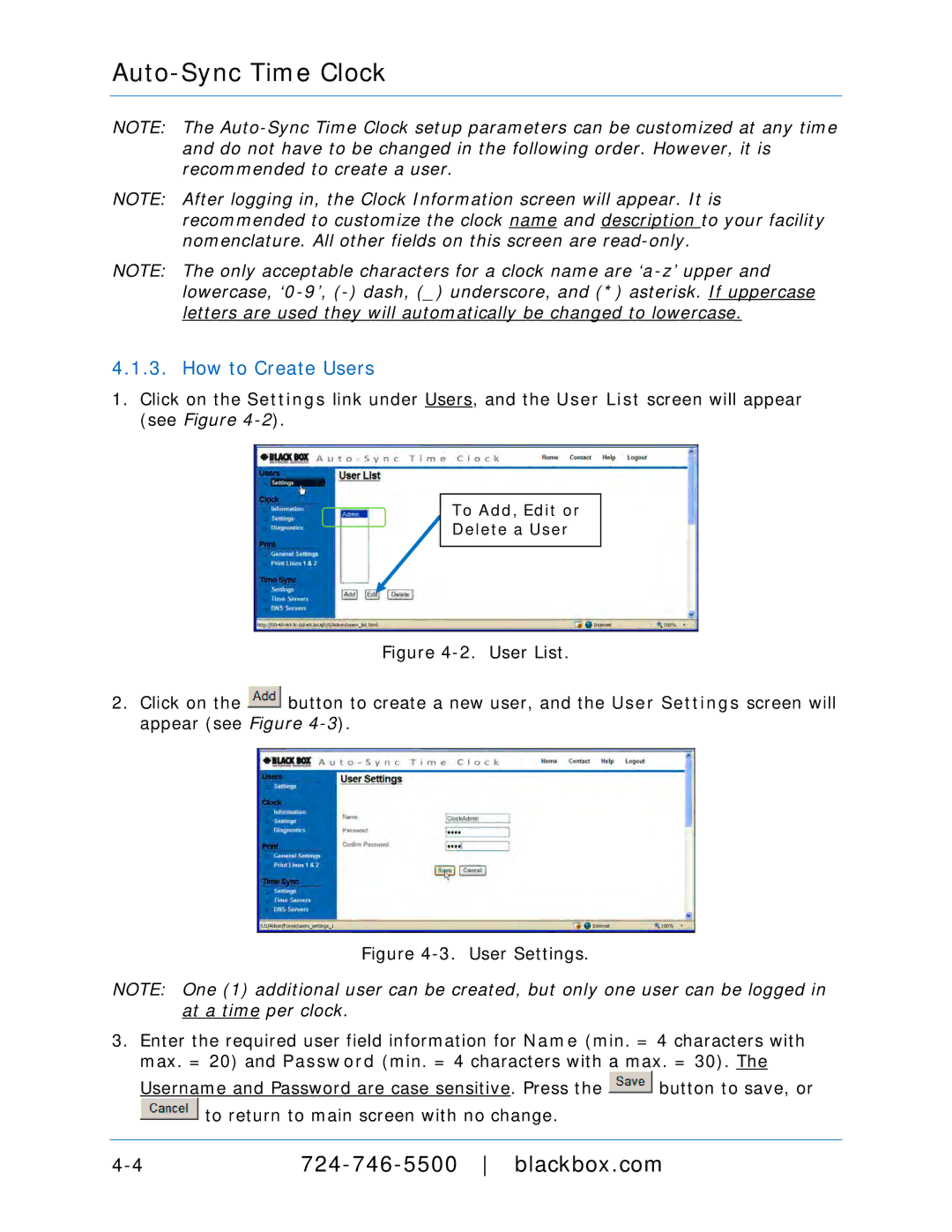 Black Box ASTC3000POE, ASTCRCR, ASTCPOEK, ASTCBK, ASTCRCB, ASTCRCG, ASTCKEY manual How to Create Users 