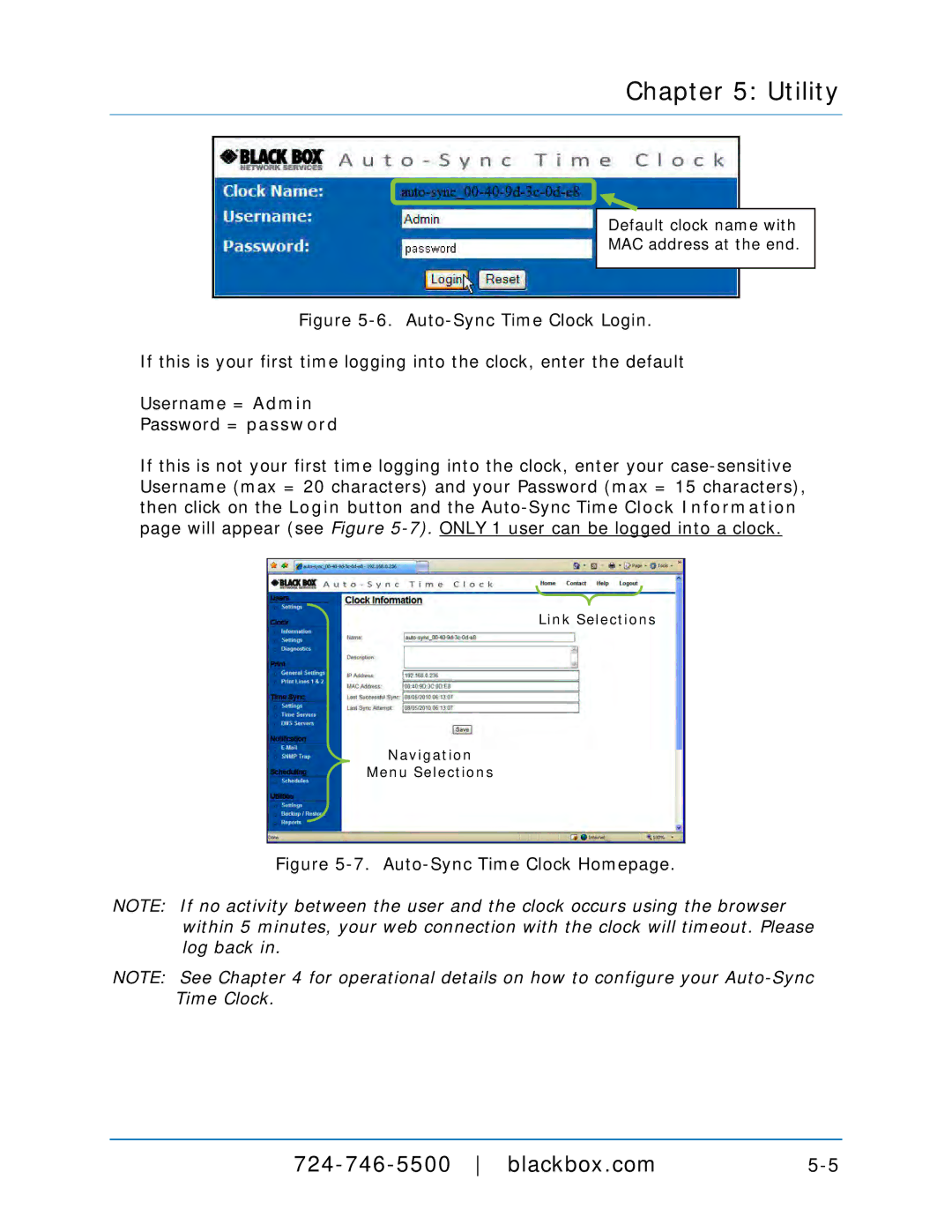 Black Box ASTCKEY, ASTCRCR, ASTCPOEK, ASTCBK, ASTCRCB, ASTCRCG, ASTC3000POE manual Default clock name with MAC address at the end 