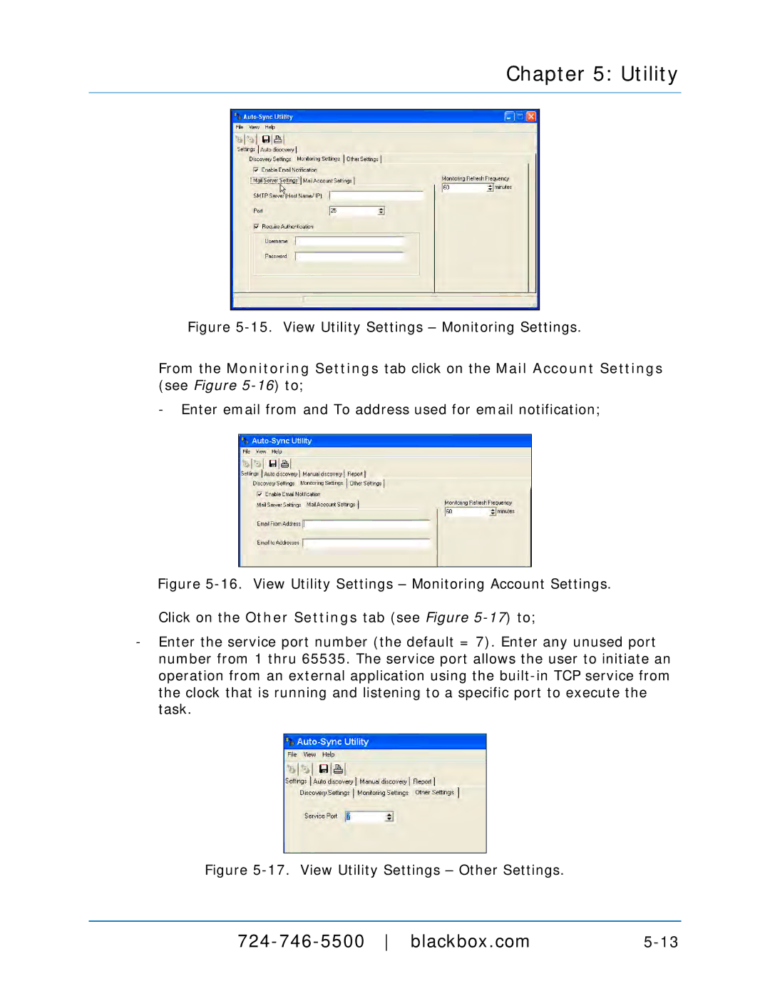 Black Box ASTCKEY, ASTCRCR, ASTCPOEK, ASTCBK, ASTCRCB, ASTCRCG, ASTC3000POE manual View Utility Settings Monitoring Settings 