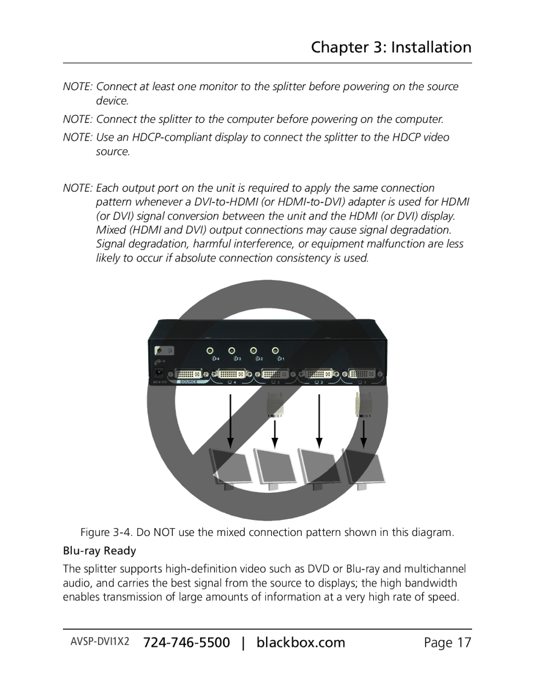 Black Box Black Box, AVSP-DVI1X4, AVSP-DVI1X8 manual AVSP-DVI1X2724-746-5500 blackbox.com 