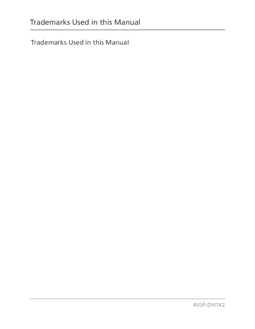 Black Box AVSP-DVI1X4, Black Box, AVSP-DVI1X2, AVSP-DVI1X8 manual Trademarks Used in this Manual 