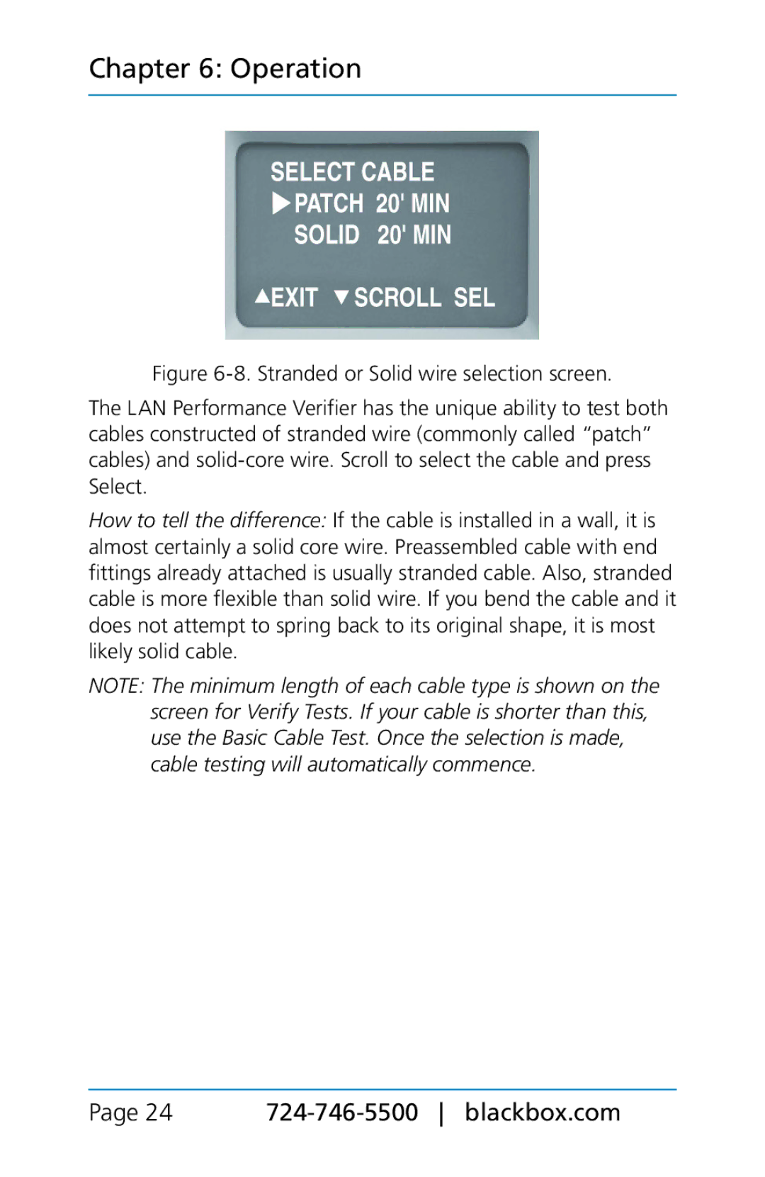 Black Box TS580A-R4, BLACK BOX CAT5/5e/6 LAN Performance Verifier manual 24 724-746-5500 blackbox.com 