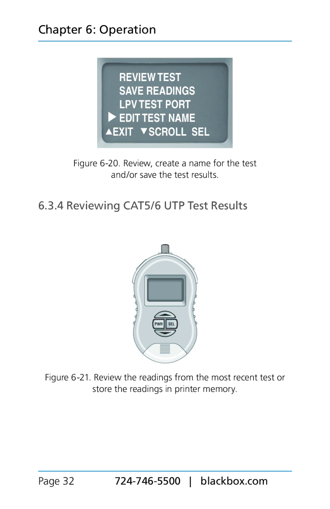 Black Box TS580A-R4, BLACK BOX CAT5/5e/6 LAN Performance Verifier manual Reviewing CAT5/6 UTP Test Results 