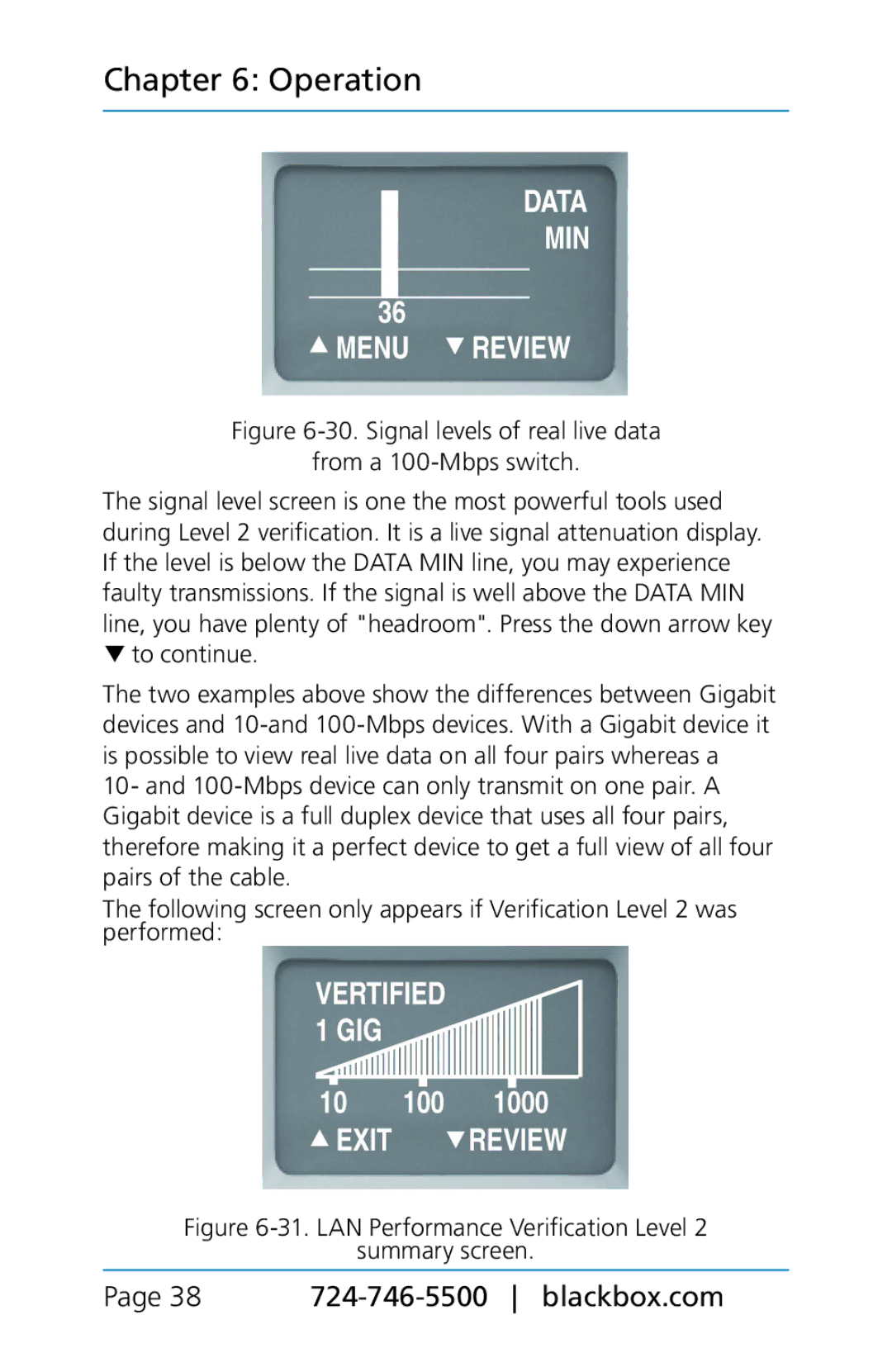 Black Box TS580A-R4 manual Signal levels of real live data From a 100-Mbps switch, To continue 