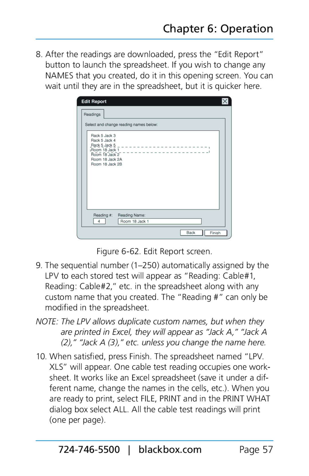 Black Box BLACK BOX CAT5/5e/6 LAN Performance Verifier, TS580A-R4 manual Operation 