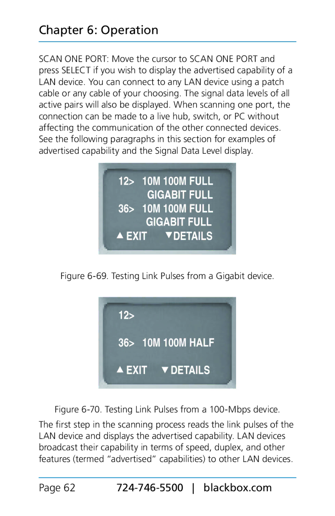 Black Box TS580A-R4, BLACK BOX CAT5/5e/6 LAN Performance Verifier manual 62 724-746-5500 blackbox.com 