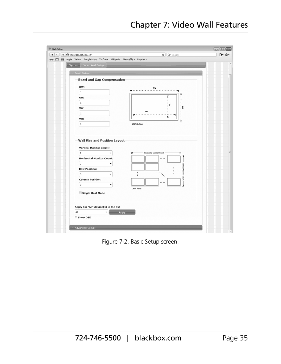 Black Box VX-HDMI-IP-VTX, VX-HDMI-IP-MRX, VX-HDMI-IP-VRX, VX-HDMI-IP-UTX, VX-HDMI-IP-MTX, VX-HDMI-IP-URX Basic Setup screen 