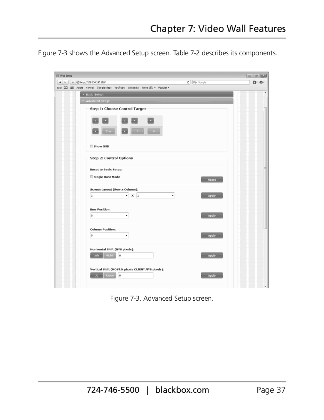 Black Box VX-HDMI-IP-VRX, VX-HDMI-IP-VTX, VX-HDMI-IP-MRX manual Shows the Advanced Setup screen. -2 describes its components 