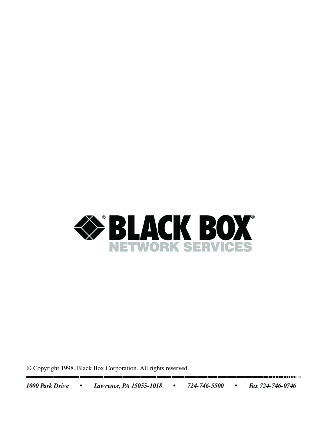 Black Box Black Box network services, PSD-4, PSD-8 manual Park Drive Lawrence, PA 