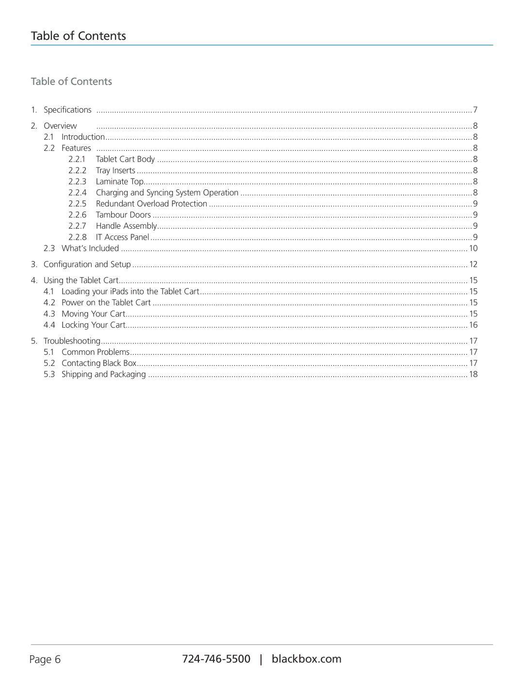 Black Box Black Box, TAB32CS-LSL, TAB16CS-LSL, TAB16C-LS, TAB32C-LS manual Table of Contents 