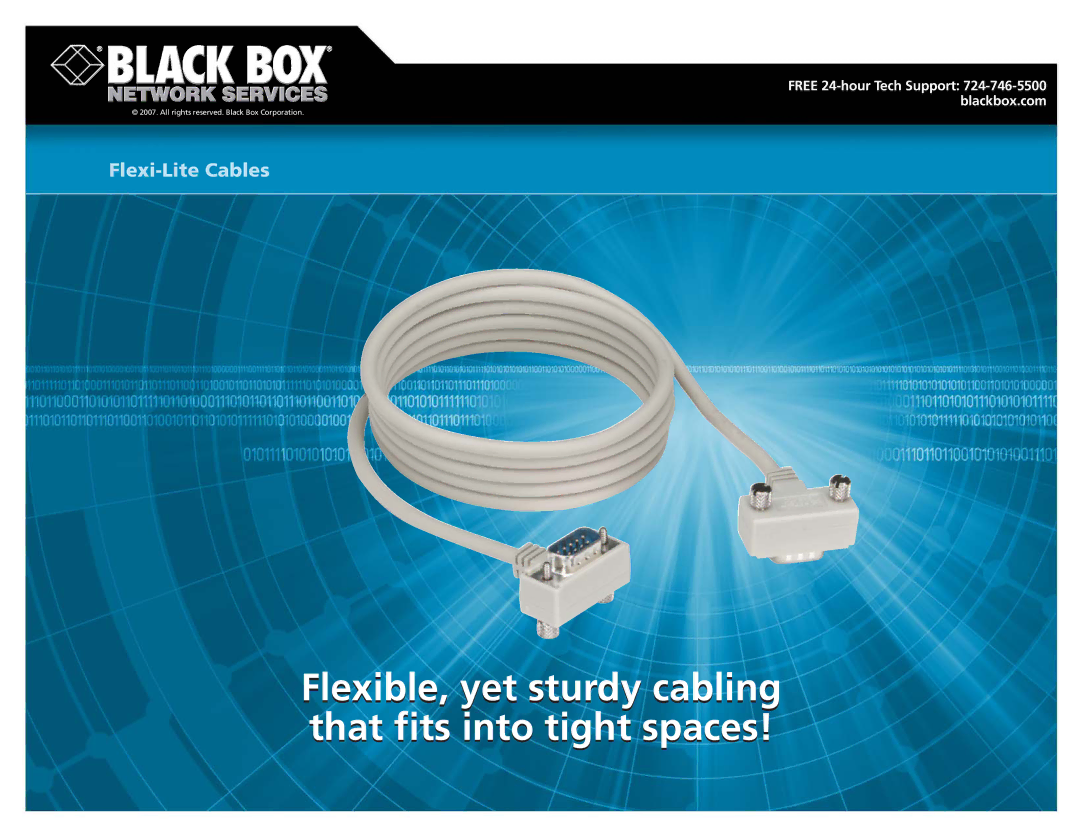 Black Box Cable Box manual Flexible, yet sturdy cabling that fits into tight spaces 