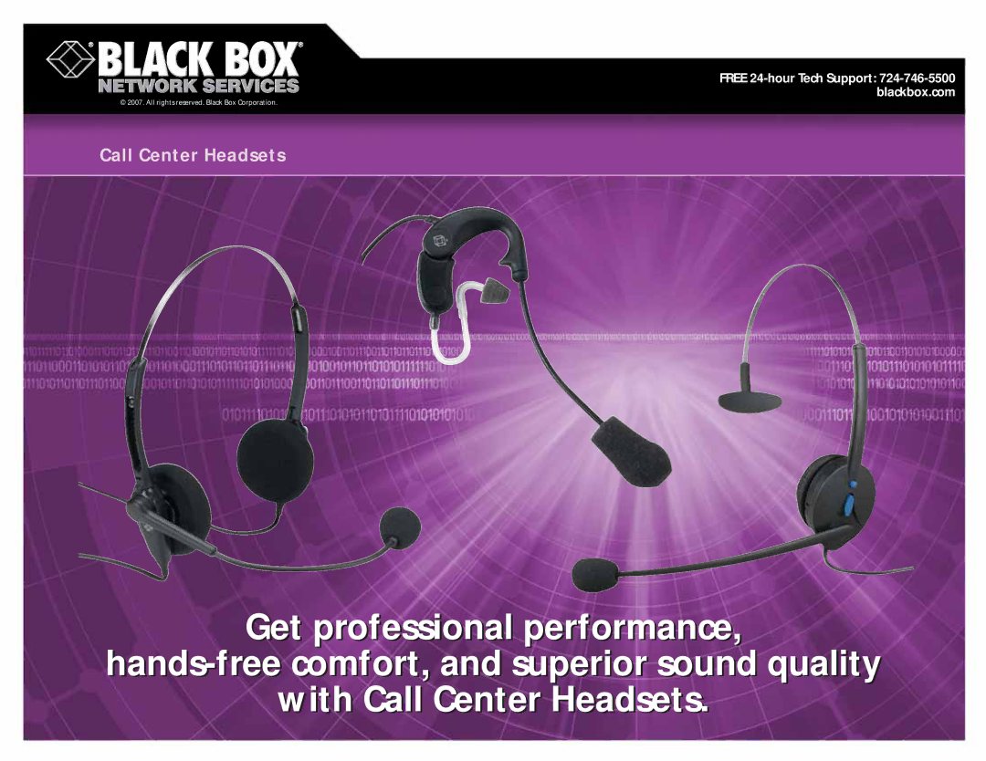 Black Box Call Center Headsets manual Get professional performance 