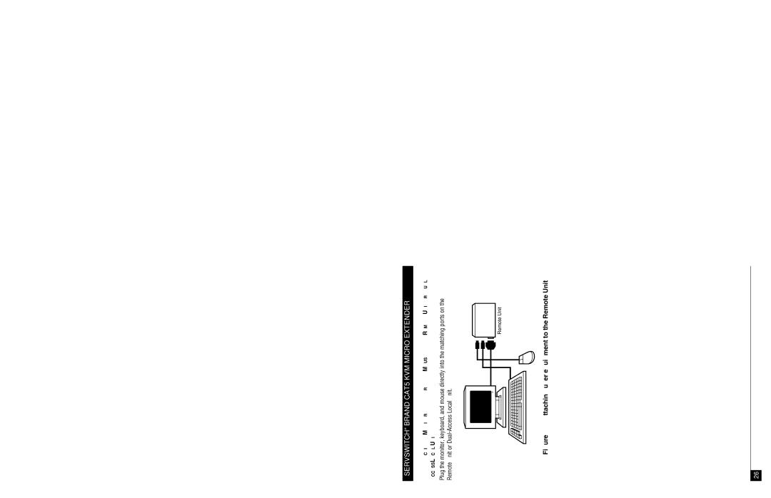 Black Box CAT5 KVM Micro Extender, ACU3009A, ACU3001A manual Attaching user equipment to the Remote Unit 