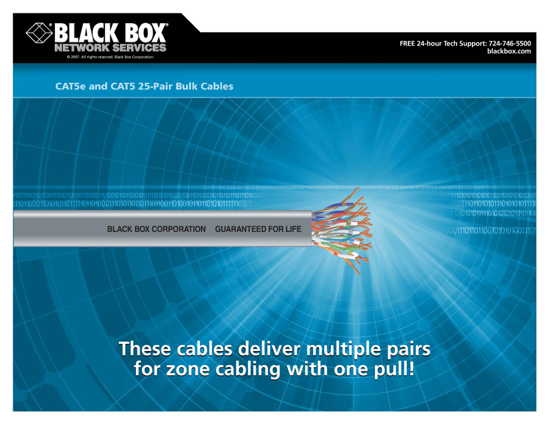 Black Box manual CAT5e and CAT5 25-Pair Bulk Cables 