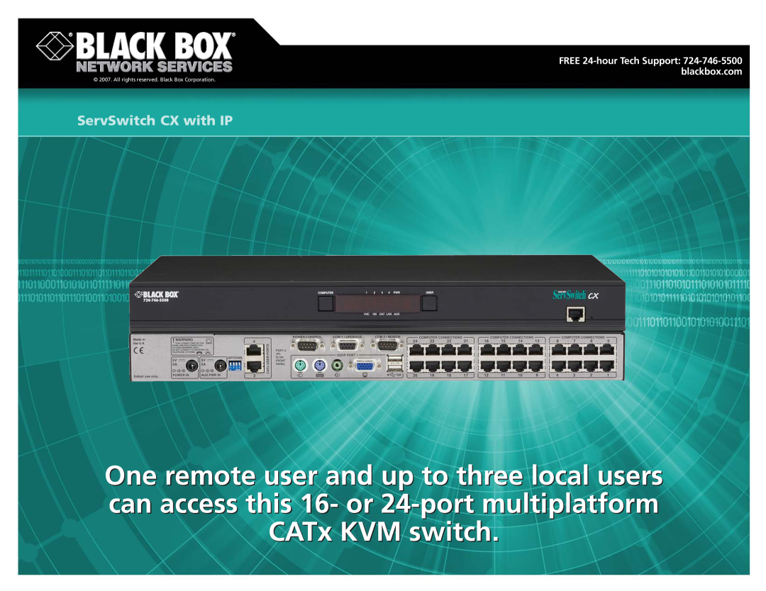 Black Box CATx manual ServSwitch CX with IP, All rights reserved. Black Box Corporation 