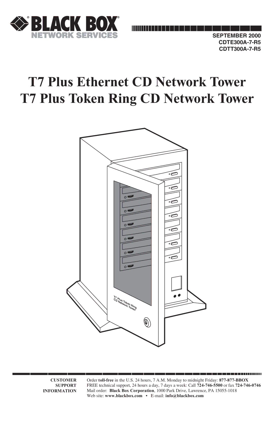 Black Box CDTT300A-7-R5, CDTE300A-7-R5 manual September 