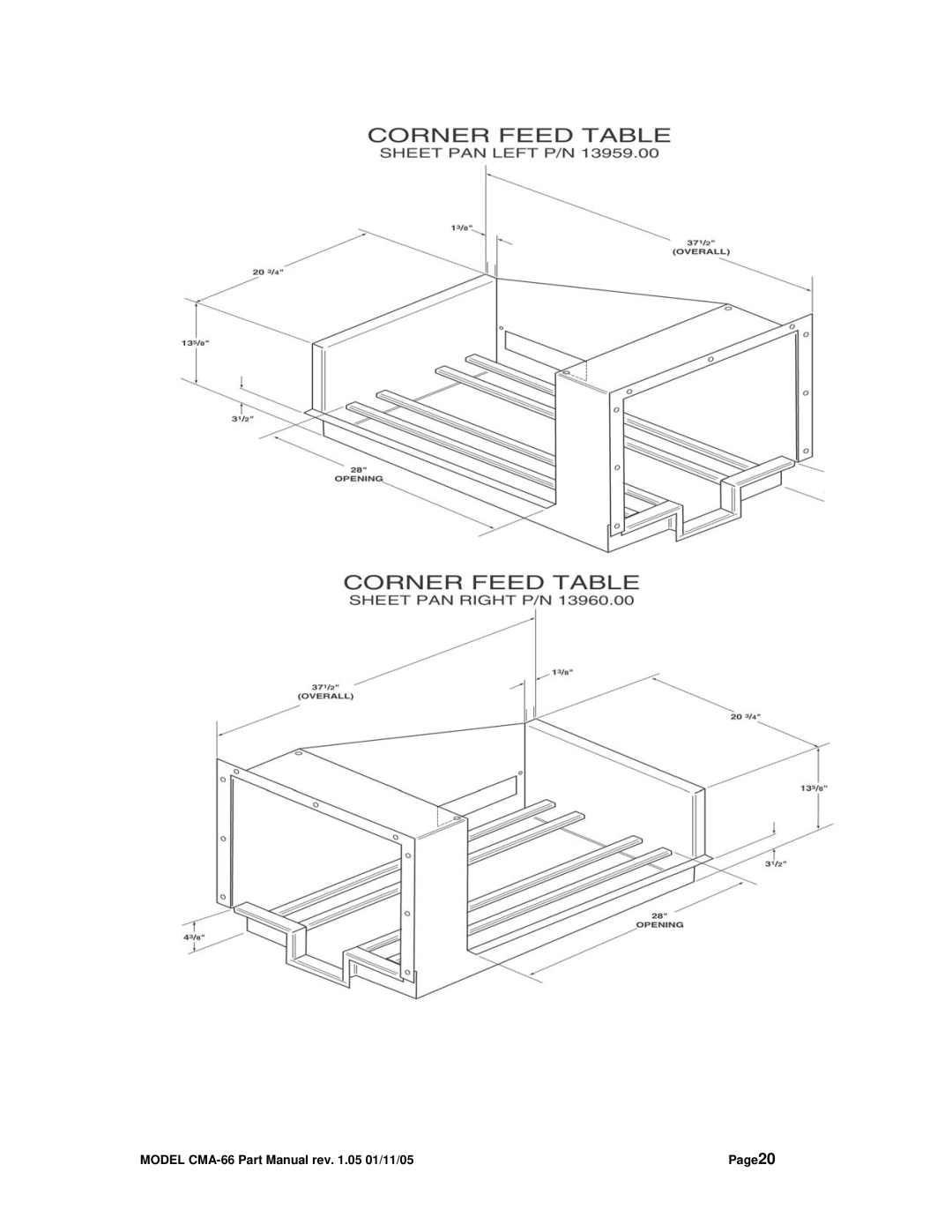 Black Box CMA DISHMACHINE manual Model CMA-66 Part Manual rev .05 01/11/05 Page20 