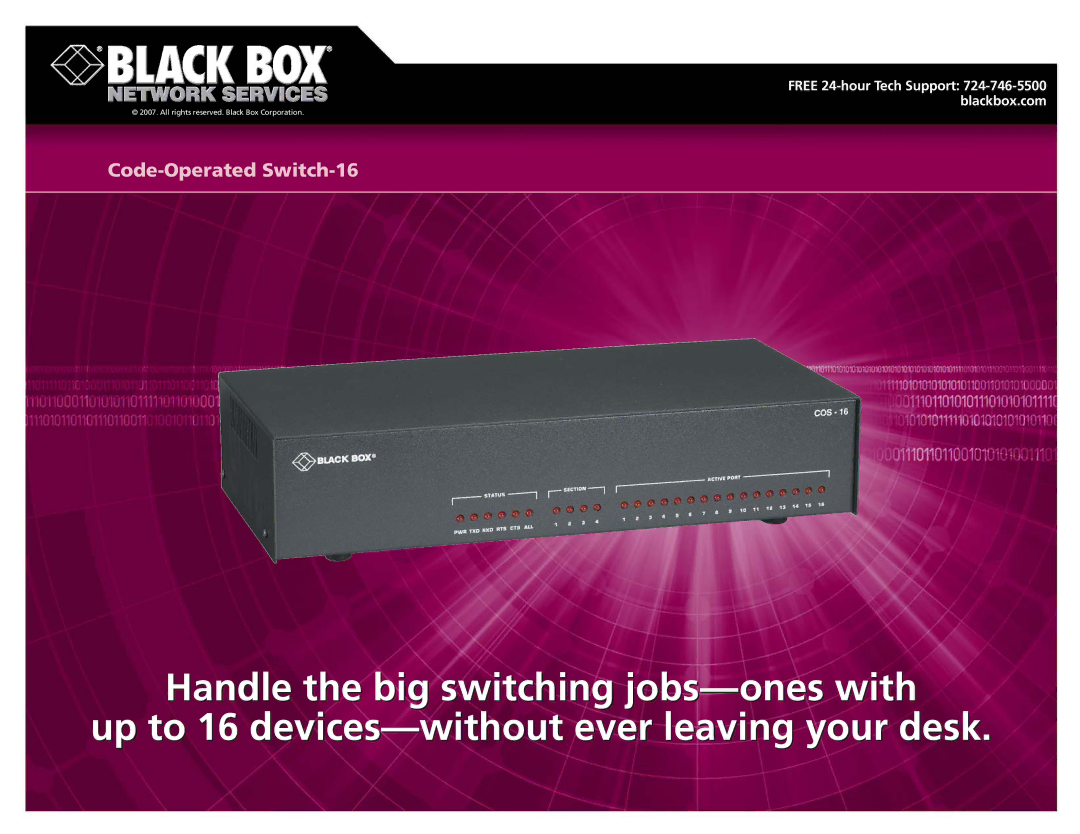 Black Box Code-Operated Switch-16 manual 