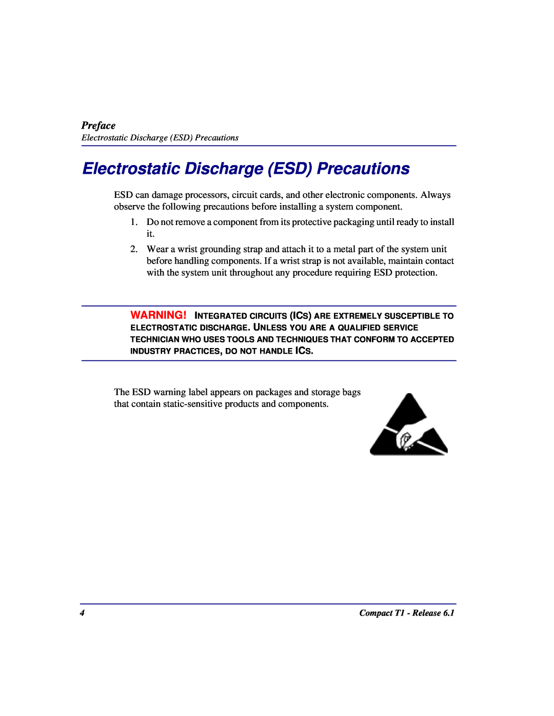 Black Box COMPACT T1 quick start Electrostatic Discharge ESD Precautions, Preface 