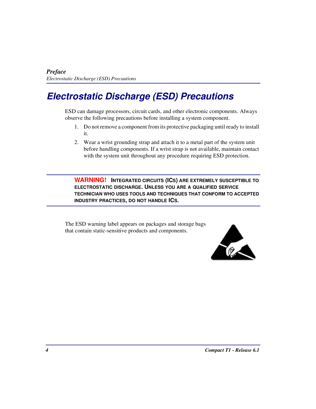 Black Box COMPACT T1 quick start Electrostatic Discharge ESD Precautions 