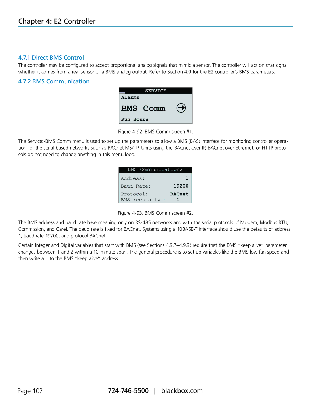 Black Box CRDX-G-FS-12KW, CRDX-W-FS-12KW, CRDX-A-FS-24KW, CRDX-G-FS-24KW user manual Direct BMS Control, BMS Communication 