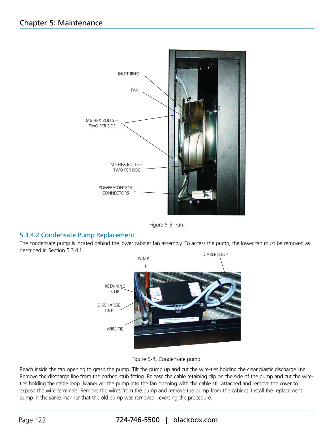 Black Box CRDX-W-FS-24KW, CRDX-W-FS-12KW, CRDX-A-FS-24KW, CRDX-G-FS-24KW, CRDX-G-FS-12KW Condensate Pump Replacement, Fan 