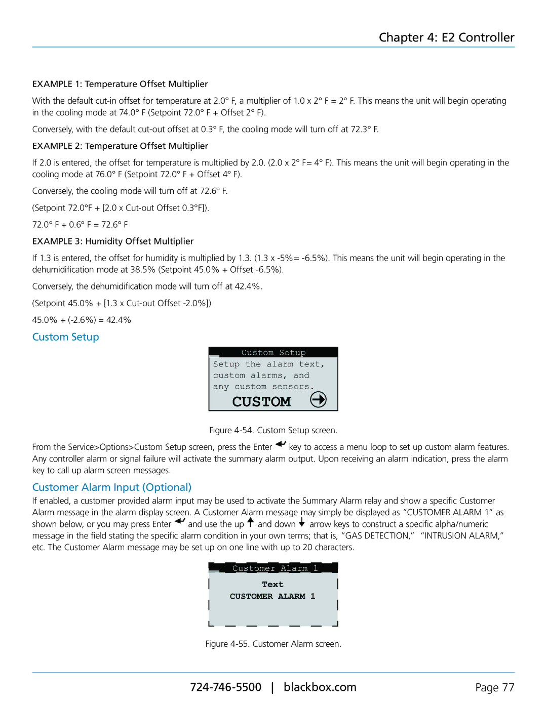 Black Box CRDX-W-FS-12KW, CRDX-A-FS-24KW, CRDX-G-FS-24KW, CRDX-W-FS-24KW Custom Setup, Customer Alarm Input Optional 