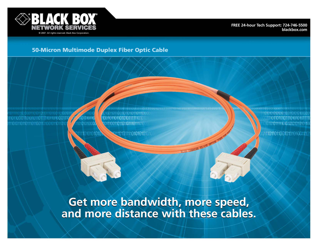 Black Box manual Micron Multimode Duplex Fiber Optic Cable 