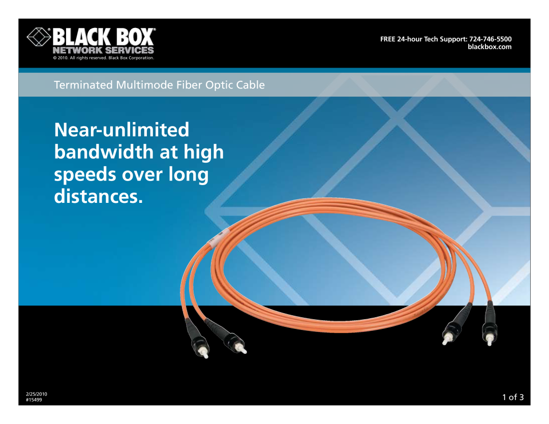 Black Box eFP062, EFN072 manual 1­ of, Near-unlimited bandwidth at high speeds over long distances, 2/25/2010 #15499 