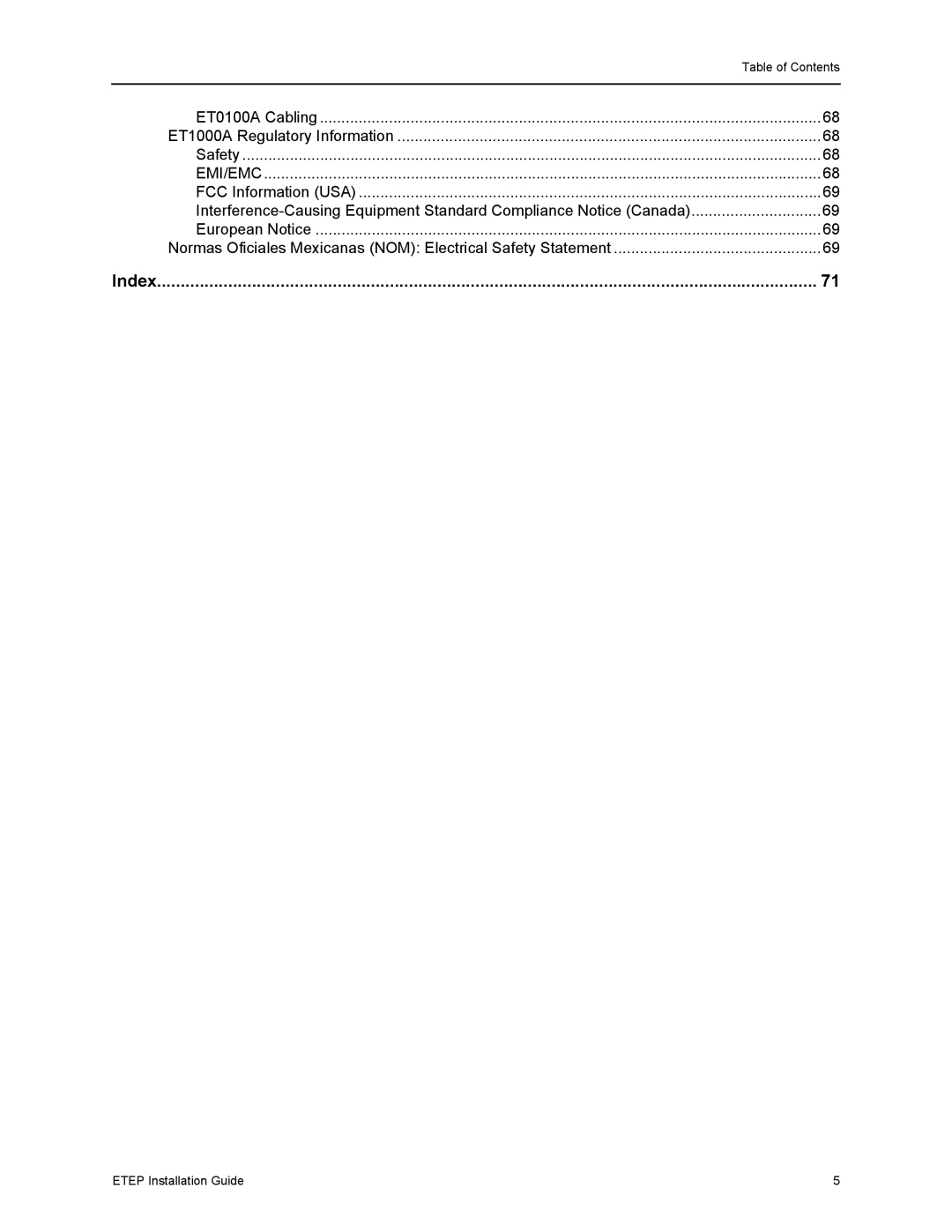 Black Box EncrypTight Enforcement Point (ETEP) Installation Guide manual Index 