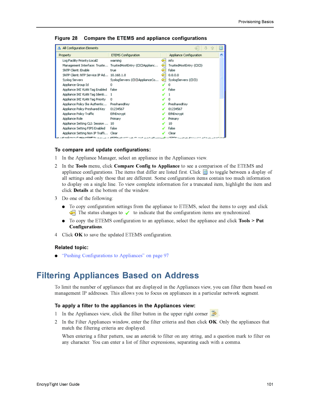 Black Box ET1000A manual Filtering Appliances Based on Address, To apply a filter to the appliances in the Appliances view 