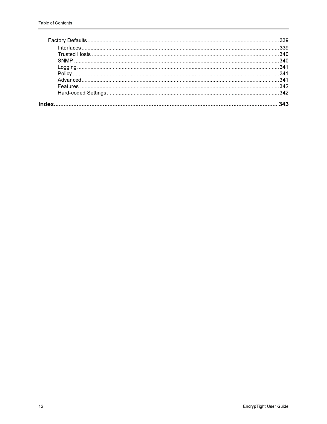 Black Box ET0100A, ET1000A, ET0010A, EncrypTight manual Index 343 