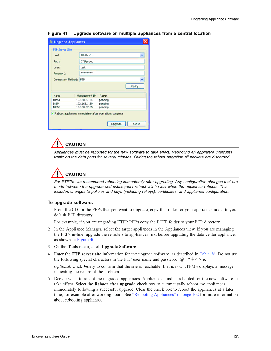 Black Box ET1000A, ET0010A, EncrypTight, ET0100A manual To upgrade software, On the Tools menu, click Upgrade Software 