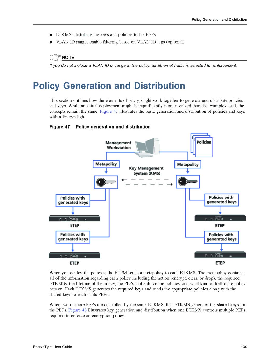 Black Box EncrypTight, ET1000A, ET0010A, ET0100A manual Policy Generation and Distribution, Policy generation and distribution 