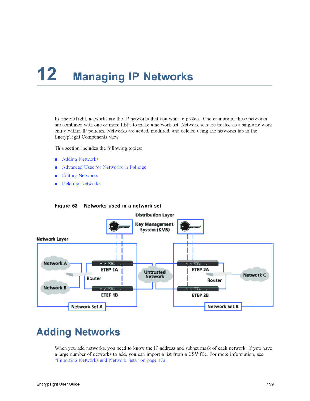 Black Box EncrypTight, ET1000A, ET0010A, ET0100A manual Managing IP Networks, Adding Networks 