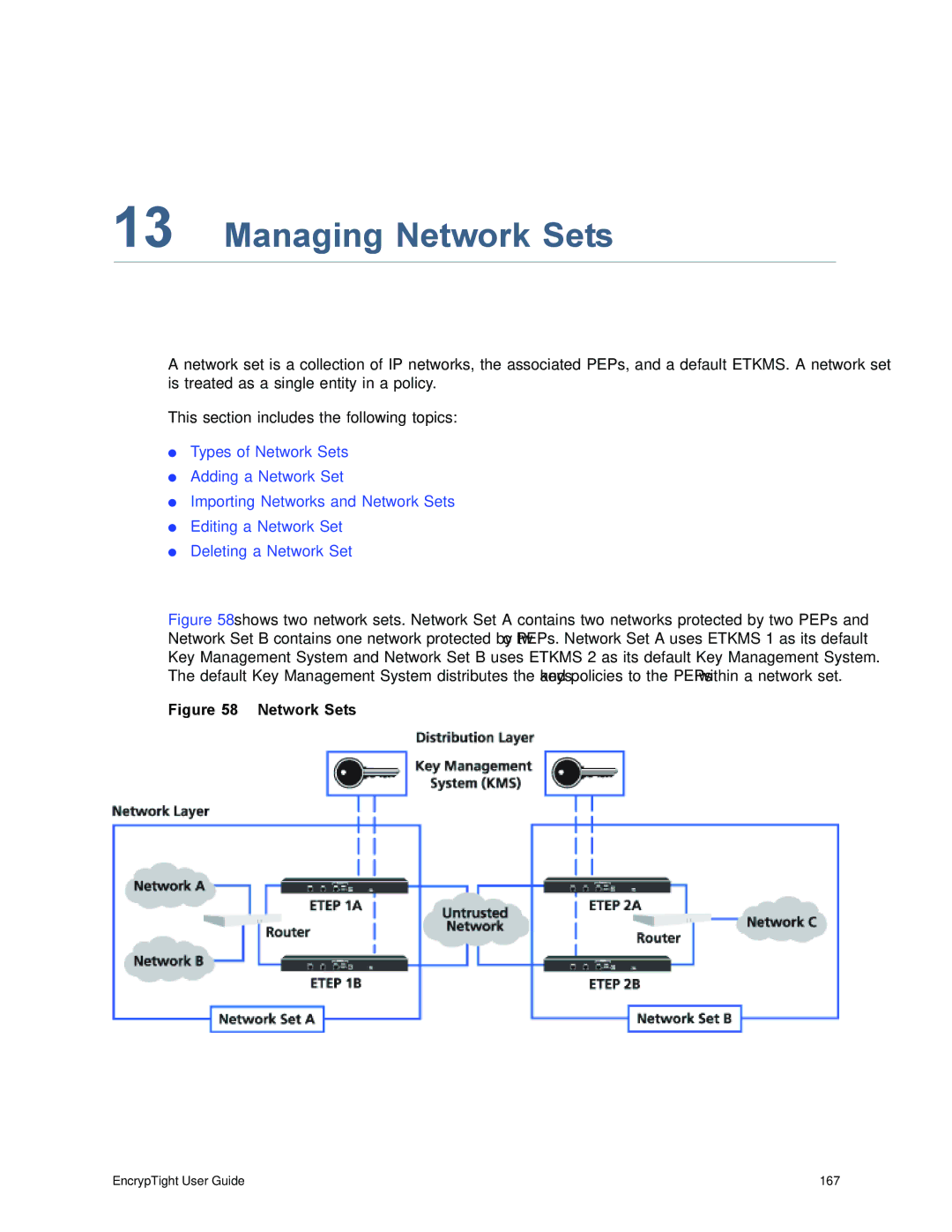 Black Box EncrypTight, ET1000A, ET0010A, ET0100A manual Managing Network Sets 