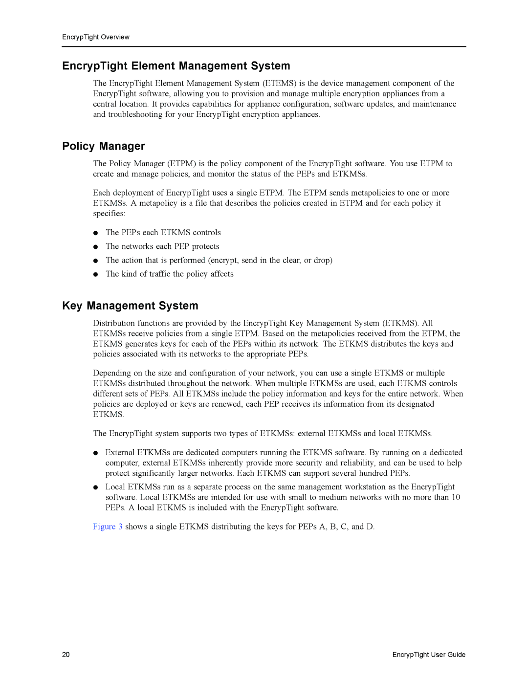 Black Box ET0100A, ET1000A, ET0010A manual EncrypTight Element Management System, Policy Manager, Key Management System 