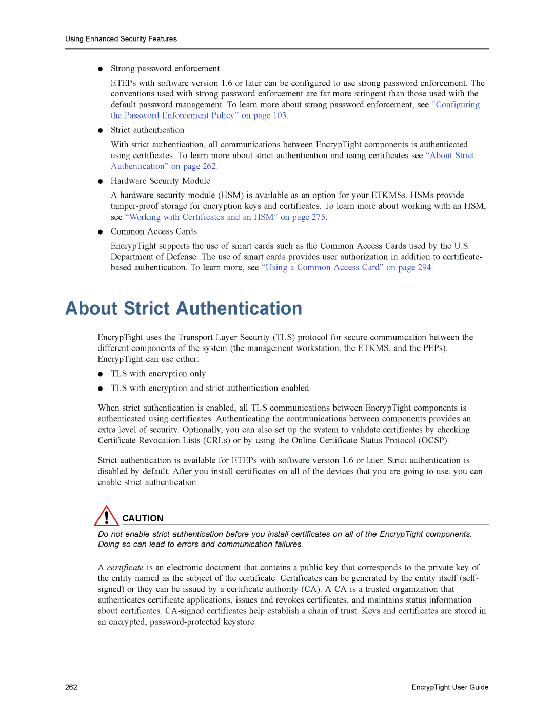 Black Box ET0010A, ET1000A, EncrypTight, ET0100A manual About Strict Authentication 