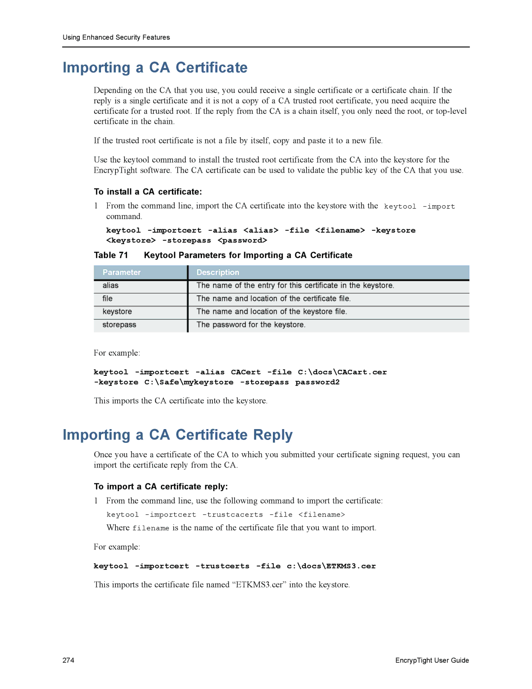 Black Box ET0010A Importing a CA Certificate Reply, To install a CA certificate, To import a CA certificate reply 