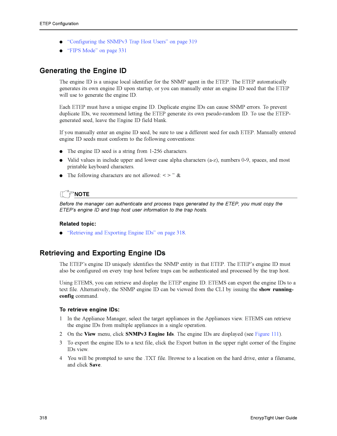 Black Box ET0010A, ET1000A, ET0100A Generating the Engine ID, Retrieving and Exporting Engine IDs, To retrieve engine IDs 