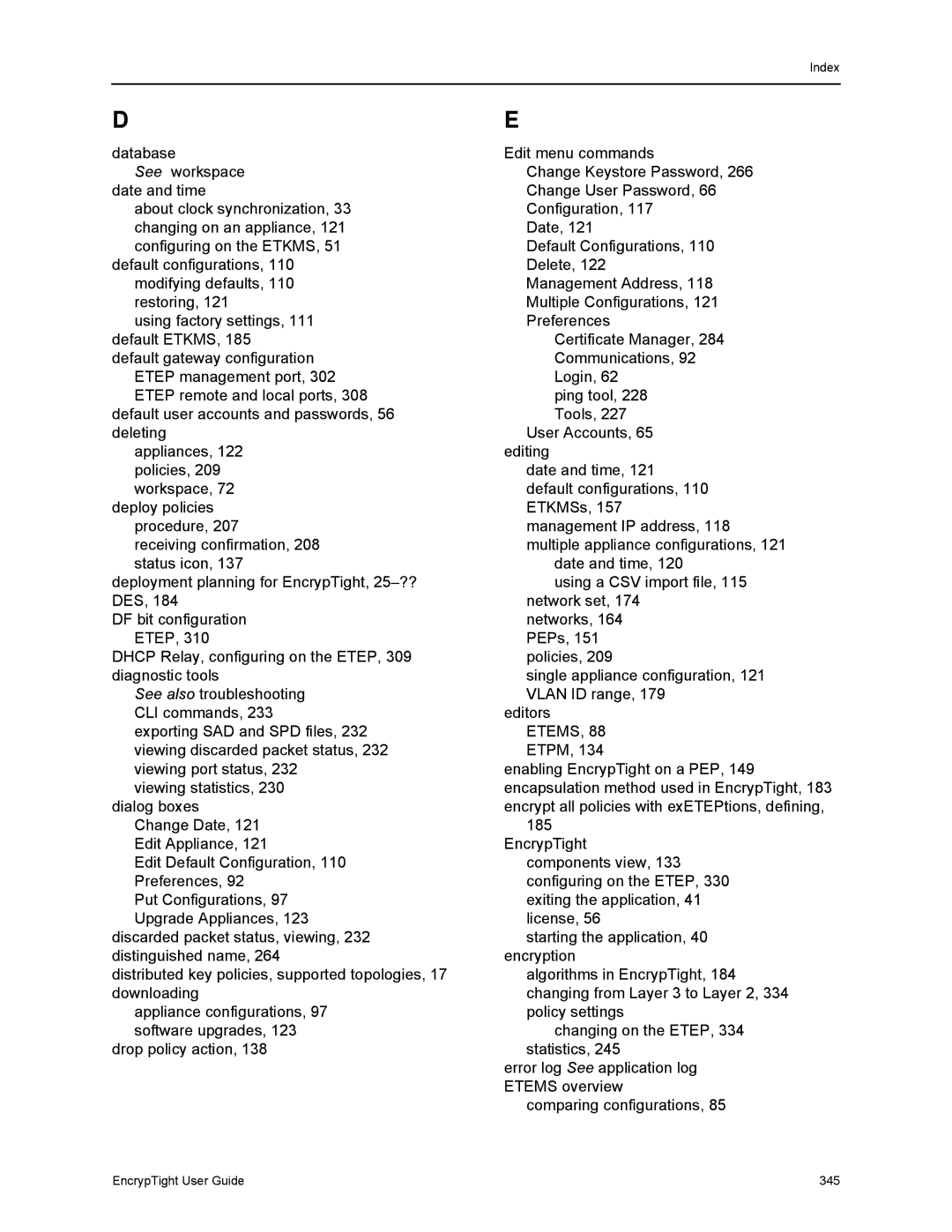 Black Box ET1000A, ET0010A, ET0100A manual EncrypTight User Guide 345 