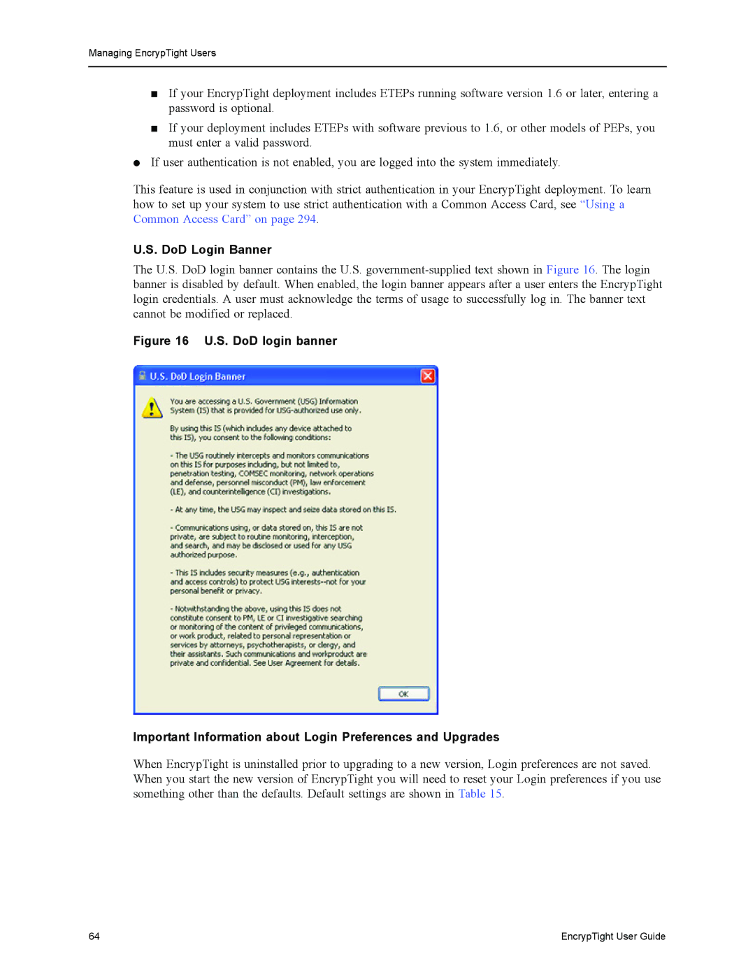 Black Box ET0100A, ET1000A, ET0010A, EncrypTight manual DoD Login Banner 