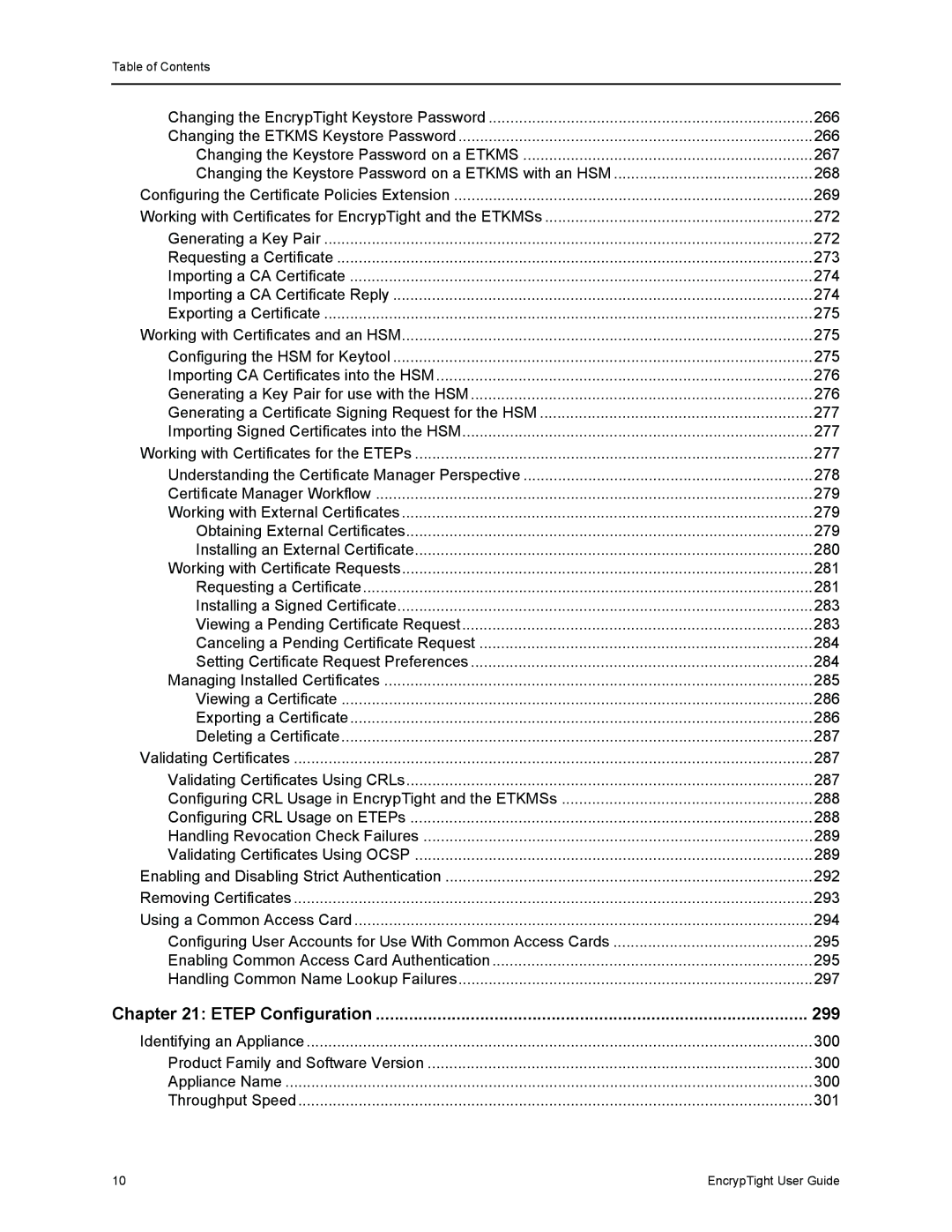 Black Box ET0010A, ET1000A, EncrypTight, ET0100A manual Etep Configuration 299 