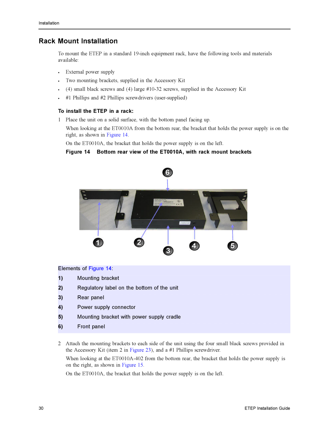 Black Box ET1000A, ET0010A, ET0100A, ET10000A manual Rack Mount Installation, To install the Etep in a rack 