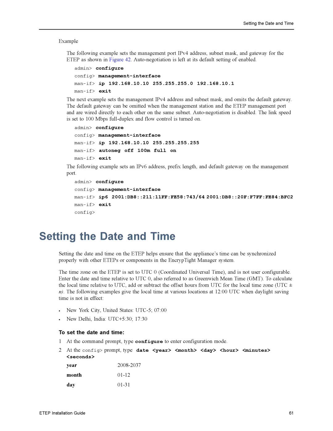 Black Box ET0010A, ET1000A, ET0100A, ET10000A manual Setting the Date and Time, To set the date and time 