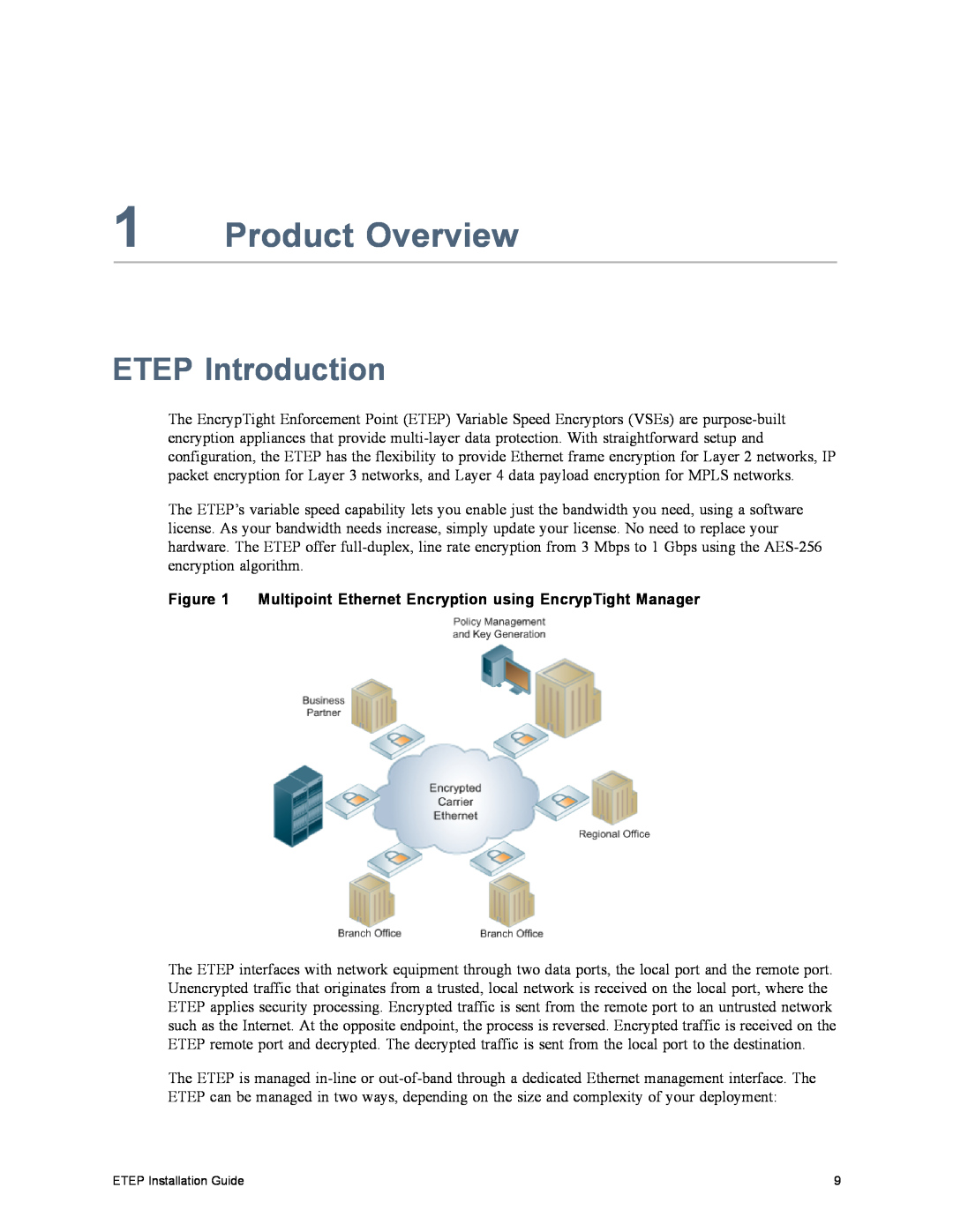 Black Box EncrypTight Enforcement Point (ETEP), ET1000A, ET0010A, ET0100A, ET10000A manual Product Overview, ETEP Introduction 