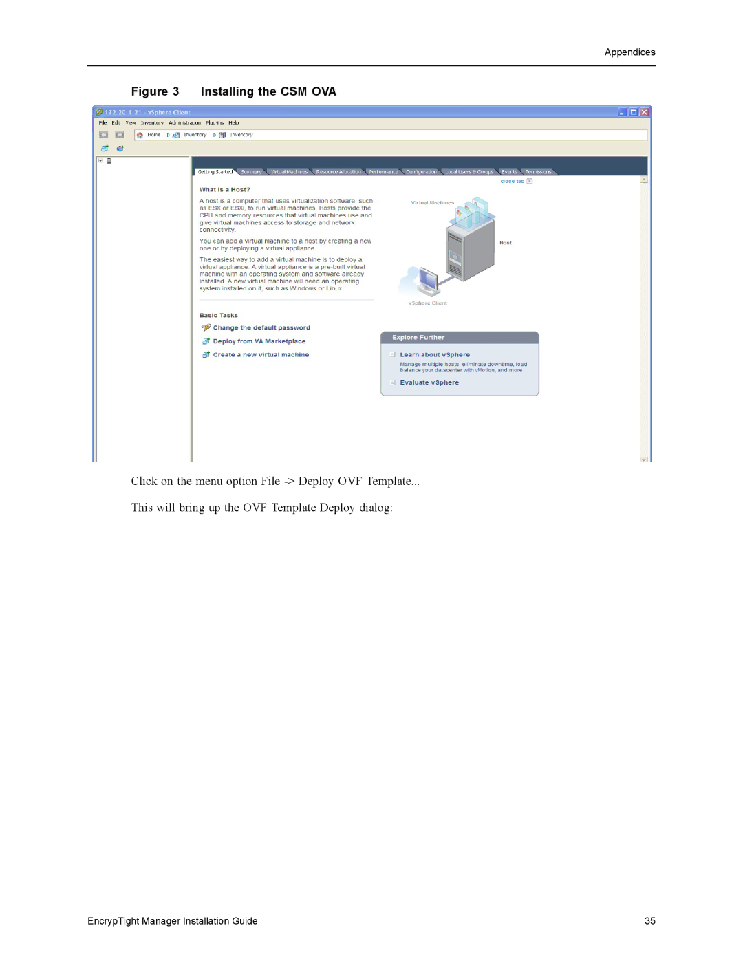 Black Box ET1000A, ET0010A, ET0100A, ET10000A, The EncrypTight manual Installing the CSM OVA 