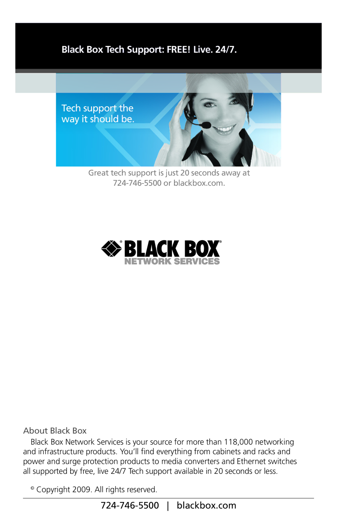 Black Box FOPM-210, Delux Optical Power Meter with Memory manual Black Box Tech Support FREE! Live /7, About Black Box 