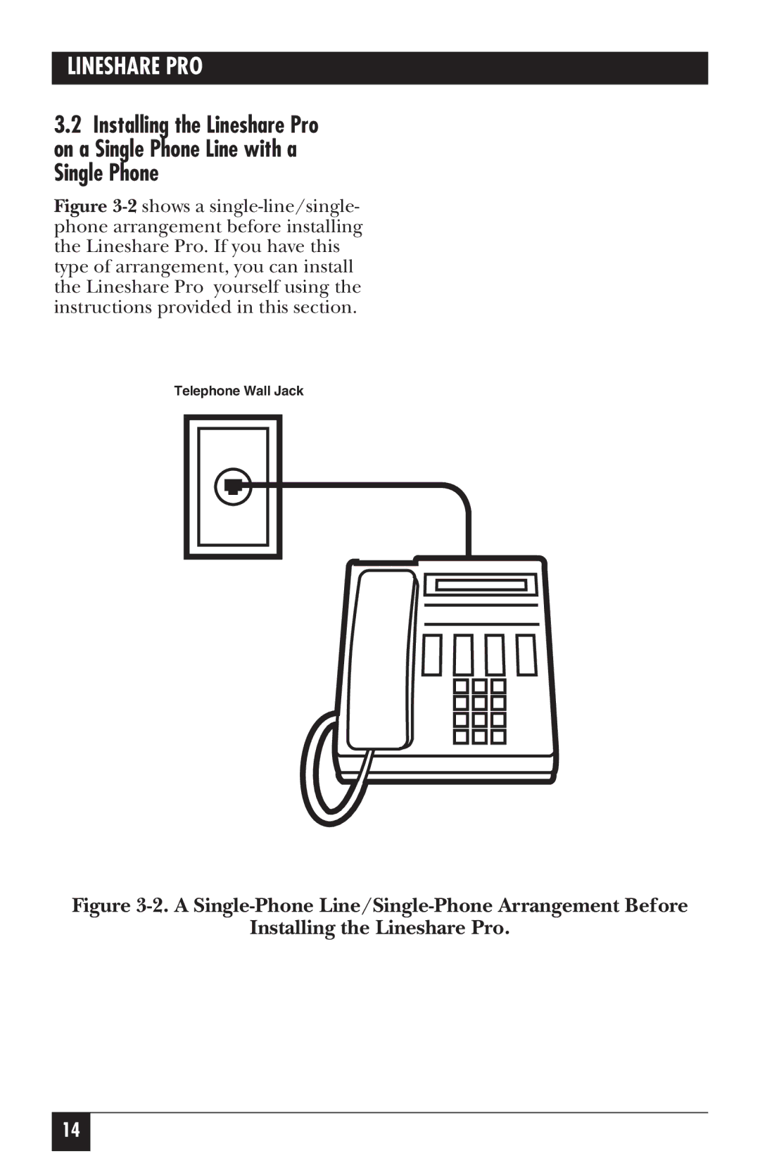 Black Box FX150A manual Telephone Wall Jack 