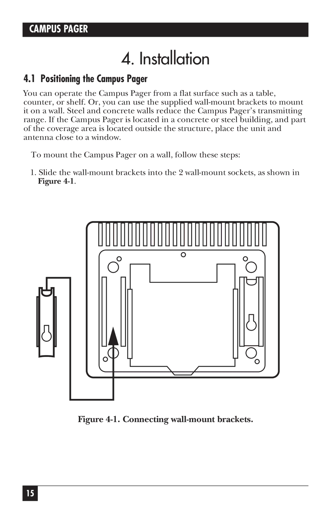 Black Box FX810AE, FX801A, FX802A, FX800AE manual Installation, Positioning the Campus Pager 